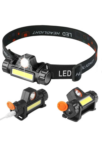 Фонарик аккумуляторный налобный Bailong BL-8101 XPE+COB + USB CHARGE черный (1756375691) No Brand (335237580)