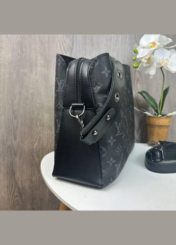 Женская сумка на плечо с широким ремнем из экокожи трапециевидная черная (sku_1096Ч) No Brand (330576751)