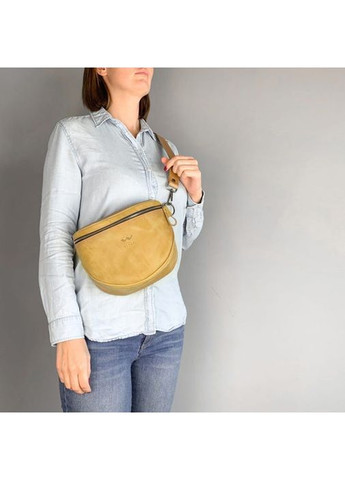 Шкіряна сумка поясна-кроссбоді Vacation жовта вінтажна The Wings (348358624)