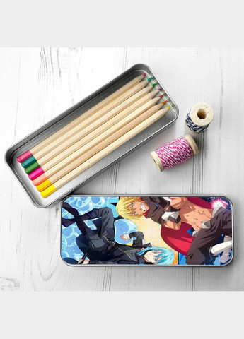 Пенал шкільний для хлопчика та дівчинки металевий Про моє переродження в слиз #009 7*18 см Silver No Brand (309153489)