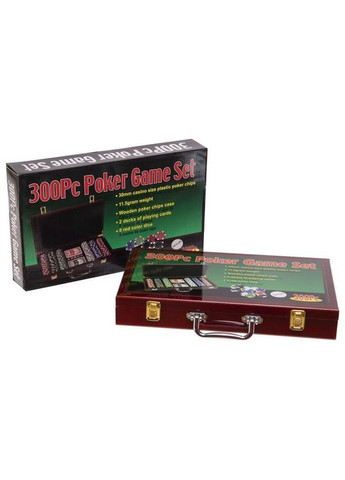 Набір для покеру в дерев'яному кейсі IG-6643 300 фішок SP-Sport (323217093)