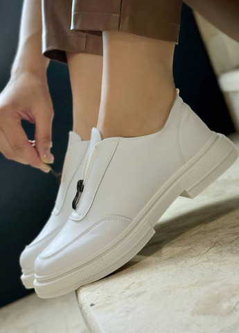 Egostyle Туфли на молнии белый з искусственная кожа, украина — демисезон (301263830)