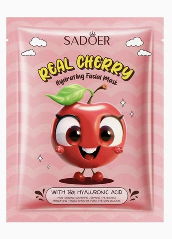 Маска для лица с вишней Cherry Hydrating Hyaluronic Acid Mask 25 г х 5 шт SADOER (335057235)