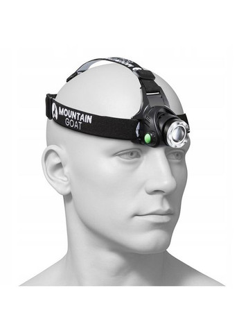 Ліхтар налобний LED 350 lm акумуляторний, заднє червоне світло Black () Mountain Goat P-5907739318336 (355949542)