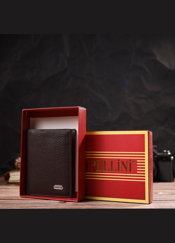 Компактный кошелек для мужчин из натуральной кожи флотар 21873 Коричневый Canpellini (331911067)