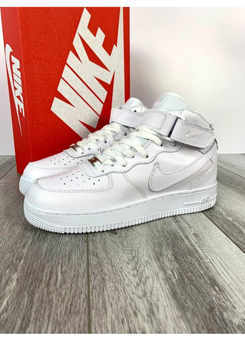 Белые демисезонные кроссовки мужские nike air force 1 high white v2 найк аир форс 1 премиум No Brand
