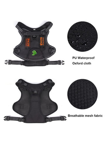 Шлея для собак Duomm с сумочкой и светоотражающей лентой, регулируемая Черный, M No Brand (373444057)