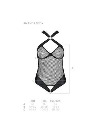 Сітчастий боді з халтером Amanda Body black - CherryLove Passion чорний