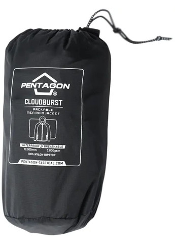 Чорна демісезонна куртка cloudburst rain jacket black Pentagon