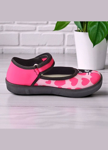 Розовые ортопедические тапочки на липучке для девочки сменная обувь в садик сменка natur Waldi