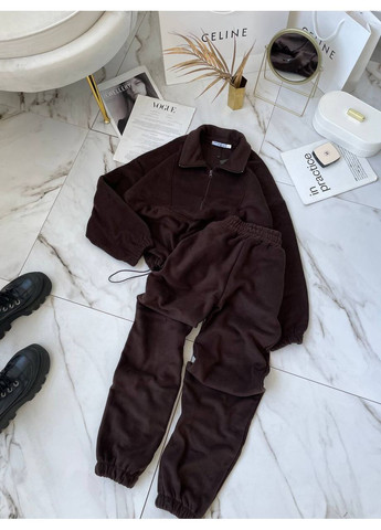 Теплый женский флисовый костюм белый No Brand (362561205)