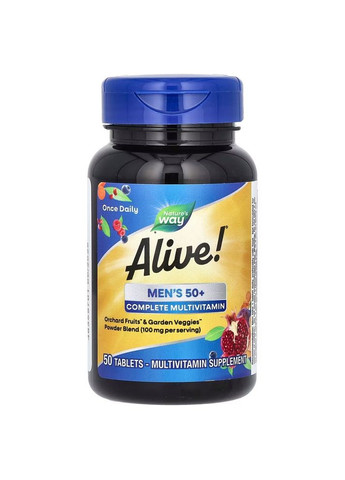 Комплекс для здоров'я чоловіків 50+ Alive! Men's 50+, 50 таблеток Nature's Way (322208828)