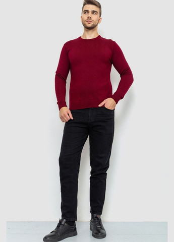 Бордовый демисезонный свитер мужской однотонный, цвет бордовый, Ager