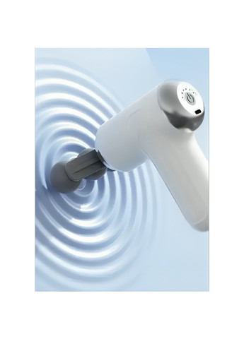 Портативный аккумуляторный массажер массажный пистолет с турборежимом регулировкой скорости насадками 9 штук (481789-Prob) Белый Unbranded (366396645)