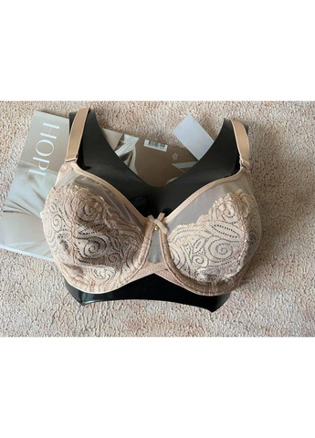 Бежевий бежевий бюстгальтер без поролону з мереживом Lanny Mode