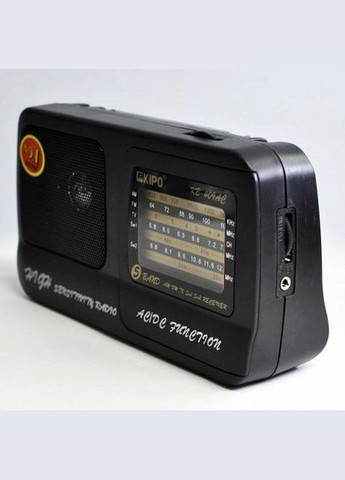 Портативний радіоприймач радіо ФМ FM на батарейках та від мережі KB-409AC чорний Kipo (304986127)