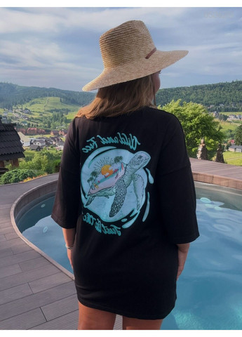 Чорна сукня сукня-футболка №1 (чорний) 0506251 Peony