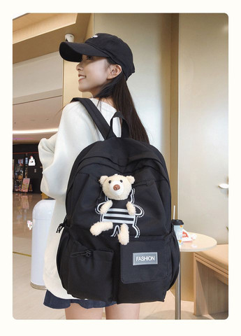 Рюкзак 10474 чоловічий жіночий дитячий шкільний портфель чорний No Brand (326487663)