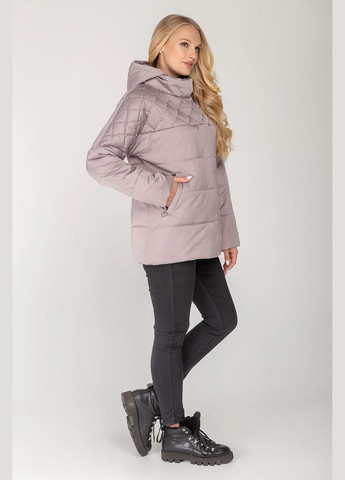 Бежева демісезонна куртка бусинка (01119-brown52) MioRichi