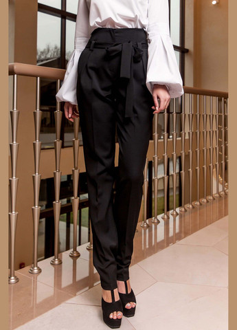 Черные классические, повседневный, кэжуал летние зауженные брюки Jadone Fashion