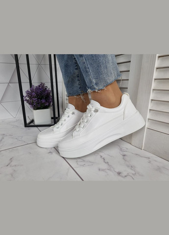 Белые криперы кроссовки белые на высокой платформе на шнурках резинках (24,5 см) sp-2866 No Brand