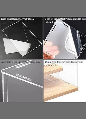 Бокс-вітрина з підсвічуванням для аксесуарів з дверцятами 600х180 Акрил 3 мм (код: B600180L) Woody (331902254)