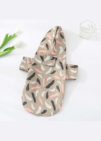 Дощовик для собак з капюшоном і принтом пір'я S розмір No Brand (299840622)