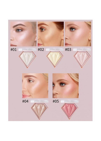 Хайлайтер для лица Diamond Glow, в виде бриллианта, 5 цветов Handaiyan (361375715)