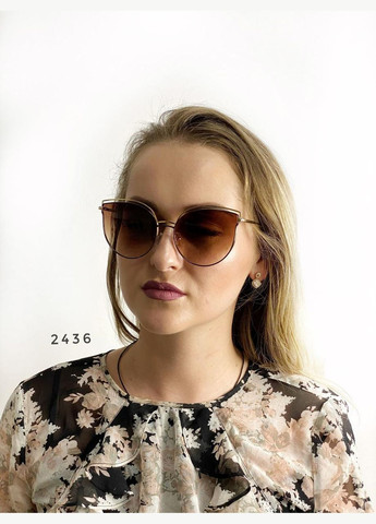 Модные солнцезащитные очки коричневые No Brand (302316655)