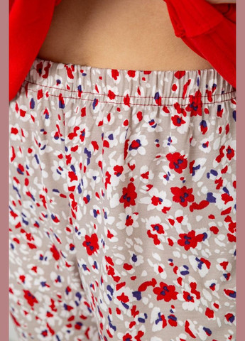 Красная всесезон пижама женская с принтом,, 243r1602-018 Andi