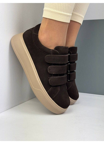 503 Кросівки ЗамшевІ Коричневі на Липучках Hengji коричневі демісезони (372384828)