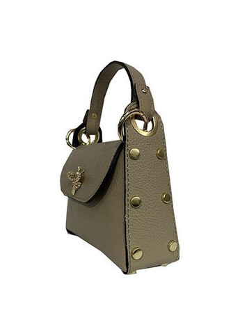 Сумка жіноча шкіряна бежева маленька (Д/Ш/В) 18,5/5/13 (см) Felicita (336377650)