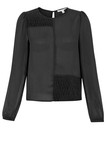 Черная демисезонная шифоновая блузка Uttam Boutique