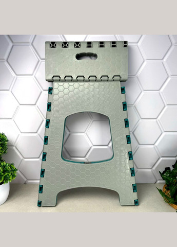 Складний табурет EcoFablic високий бірюзовий, легкий складний стілець для дому та кемпінгу Поділля-Інструмент (304546504)