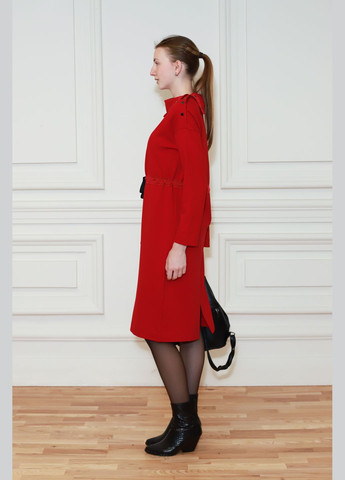 Красное деловое, кэжуал вискозное красное платье в деловом стиле гаурда Dolcedonna