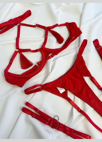 Червоний демісезонний жіночий комплект нижньої білизни No Brand