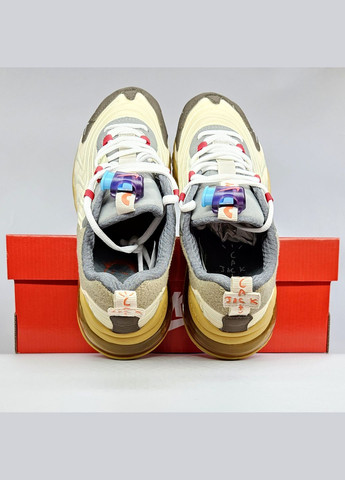 Бежевые демисезонные кроссовки мужские и женские nike air max 270 react x travis scott beige | найк 270 реакт бежевые No Brand