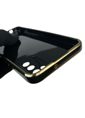 Чехол для Galaxy A03s SM-A037F с защитой камеры с золотой окантовкой на самсунг а03с черный gs1 Samsung (366228021)