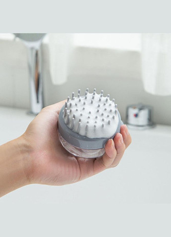 Масажна щітка для миття з дозатором силіконова сіра (IY0013_2) No Brand (317252769)