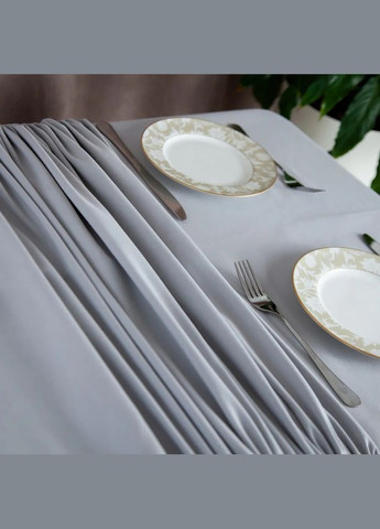 Скатертина водовідштовхувальна Aquastop Light Gray С-04222-30302 150х150 см темно-сіра ТЕП (364502391)