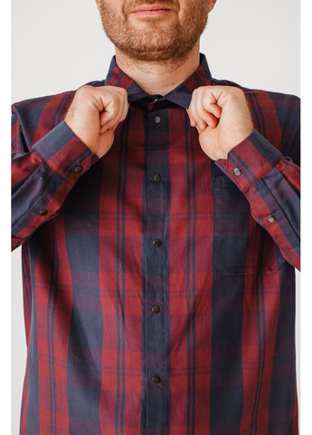 Коричневая повседневный, джинсовая, кэжуал рубашка в клетку No Brand