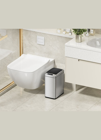 Відро для сміття сенсорне прямокутне TC-020408-02 8 л колір нержавійка (KR5588) KOER (341331727)