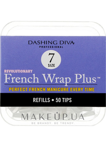 Тіпси вузькі French Wrap Plus White 50 Tips (Size-7) 50шт (249391-27073002) Dashing Diva (368627792)