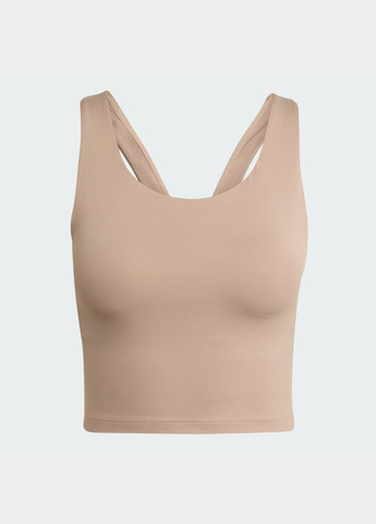 Коричневий майка all me medium support adidas поліестер
