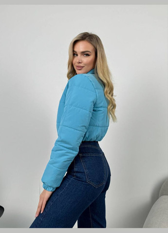 Синяя демисезонная куртка весняна укороченная плащовка + синтепон 150 No Brand