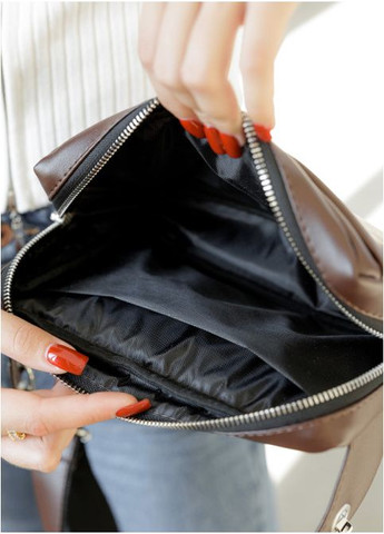 Женская сумка бананка на пояс из экокожи Шоколадная (794024616) Sambag (360965660)