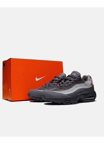 Чорні Осінні кросівки чоловічі nike air max 95 essential solar red / gun smoke найк аір макс 95 No Brand