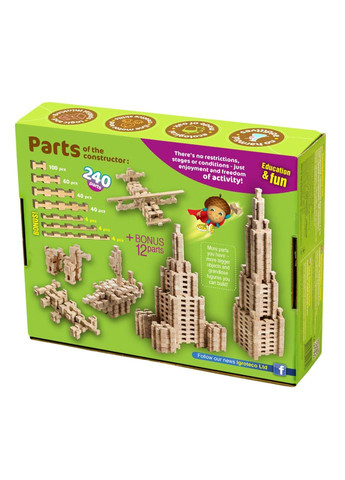 Дерев'яний конструктор "Фантазія" 900033, 240 деталей Igroteco (302386709)