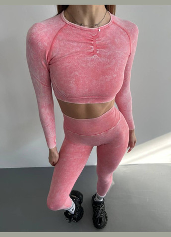 Спортивний костюм двійка (рашгард та легінси) з пуш-ап ефектом рожевого кольору, розмір XS Trends (330757619)
