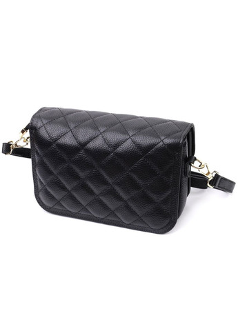 Модна жіноча сумка з оригінальною клямкою з натуральної шкіри 22671 Чорна Vintage (331913062)